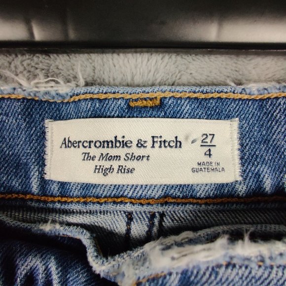 Abercrombie & Fitch Blue Distressed Jean Shorts - Picture 7 of 8